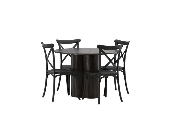 Imagine OliviaDiningTable-Mocca/MoccaVeneer+CrosettDiningChair-MatteBlack/MatteBlackPlastic_4