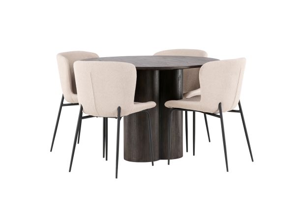 Imagine OliviaDiningTable-Mocca/MoccaVeneer+ModestoDiningChair-Beige/BeigeBoucle_4