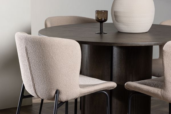 Imagine OliviaDiningTable-Mocca/MoccaVeneer+ModestoDiningChair-Beige/BeigeBoucle_4