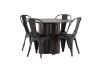 Imagine Masa de dining rotunda Olivia-Mocca/Veneer mocca + scaun de dining Tempe-Matteblack/Metal_4