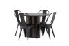 Imagine Masa de dining rotunda Olivia-Mocca/Veneer mocca + scaun de dining Tempe-Matteblack/Metal_4