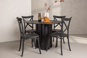 Imagine OliviaDiningTable-Black/BlackVeneer+CrosettDiningChair-MatteBlack/MatteBlackPlastic_4