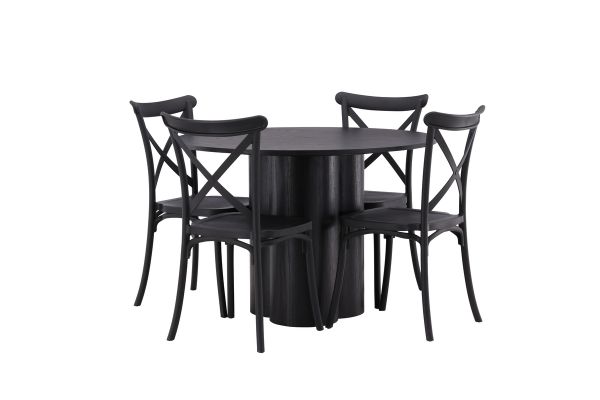 Imagine OliviaDiningTable-Black/BlackVeneer+CrosettDiningChair-MatteBlack/MatteBlackPlastic_4