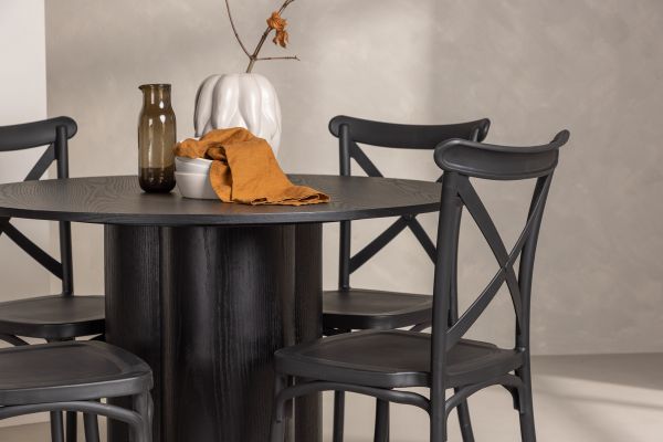 Imagine OliviaDiningTable-Black/BlackVeneer+CrosettDiningChair-MatteBlack/MatteBlackPlastic_4