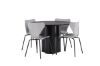 Imagine Olivia Dining Table - Black / Black Veneer +Estes Dining Chair - Black / Light Grey PP _4