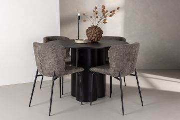 Imagine OliviaDiningTable-Black/BlackVeneer+ModestoDiningChair-Grey/SmokedBlackBoucle_4