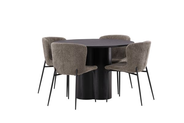 Imagine OliviaDiningTable-Black/BlackVeneer+ModestoDiningChair-Grey/SmokedBlackBoucle_4