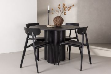 Imagine OliviaDiningTable-Black/BlackVeneer+UrsholmenDiningChair-BlackPolypropylene_4