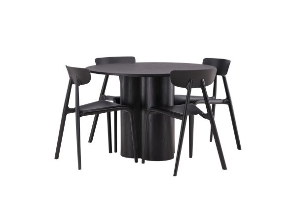 Imagine OliviaDiningTable-Black/BlackVeneer+UrsholmenDiningChair-BlackPolypropylene_4