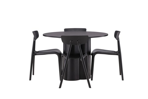 Imagine OliviaDiningTable-Black/BlackVeneer+UrsholmenDiningChair-BlackPolypropylene_4