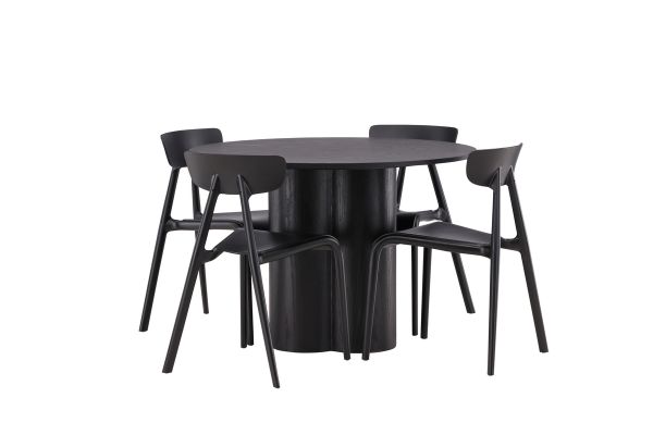 Imagine OliviaDiningTable-Black/BlackVeneer+UrsholmenDiningChair-BlackPolypropylene_4