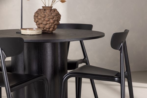 Imagine OliviaDiningTable-Black/BlackVeneer+UrsholmenDiningChair-BlackPolypropylene_4