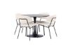 Imagine Masa de dining Glade - Negru / MDF negru + Scaun de dining Chico - Negru / Boucle alb _4