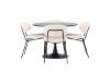 Imagine Masa de dining Glade - Negru / MDF negru + Scaun de dining Chico - Negru / Boucle alb _4