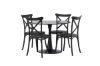 Imagine Masa de dining Glade - MDF negru / negru + Scaun de dining Crosett - Negru mat / Plastic negru mat _4