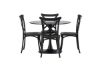 Imagine Masa de dining Glade - MDF negru / negru + Scaun de dining Crosett - Negru mat / Plastic negru mat _4