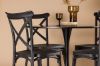 Imagine Masa de dining Glade - MDF negru / negru + Scaun de dining Crosett - Negru mat / Plastic negru mat _4