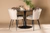 Imagine Masa de dining Glade - Negru / MDF Negru + Scaun Limhamn Light - Negru / Catifea Bej _4