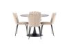 Imagine Masa de dining Glade - Negru / MDF Negru + Scaun Limhamn Light - Negru / Catifea Bej _4