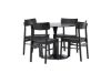 Imagine Glade Dining Table - Black / Black MDF +Montros Dining Chair - Natural / Natural Rubberwood _4