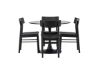 Imagine Glade Dining Table - Black / Black MDF +Montros Dining Chair - Natural / Natural Rubberwood _4