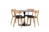 Imagine Masa de dining Glade - Negru / MDF negru + Scaun de dining Sanjos - Aspect de stejar / PU negru _4