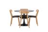 Imagine Masa de dining Glade - Negru / MDF negru + Scaun de dining Sanjos - Aspect de stejar / PU negru _4