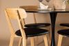 Imagine Masa de dining Glade - Negru / MDF negru + Scaun de dining Sanjos - Aspect de stejar / PU negru _4