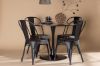 Imagine Masa de dining Glade - Negru / Negru MDF + Scaun de dining Tempe - Negru mat / Metal _4