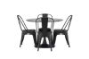 Imagine Masa de dining Glade - Negru / Negru MDF + Scaun de dining Tempe - Negru mat / Metal _4