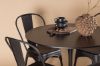 Imagine Masa de dining Glade - Negru / Negru MDF + Scaun de dining Tempe - Negru mat / Metal _4