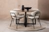 Imagine Masa de dining Durango - Negru / MDF de nuc + Scaun de dining Chico - Negru / Boucle Alb _4