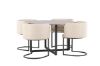 Imagine Masa de dining Durango - Negru / Nuc MDF + Scaun de dining Simrishamn - Negru / Bej TC-fabric _4