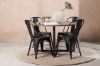 Imagine Masa de dining Durango - Negru / MDF nuc + Scaun de dining Tempe - Negru mat / Metal _4