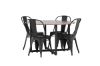 Imagine Masa de dining Durango - Negru / MDF nuc + Scaun de dining Tempe - Negru mat / Metal _4