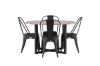 Imagine Masa de dining Durango - Negru / MDF nuc + Scaun de dining Tempe - Negru mat / Metal _4