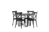 Imagine Masa de dining din Copenhaga - Negru / Furnir Mocca + Scaun de dining Crosett - Negru Mat / Plastic Negru Mat _4