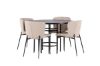 Imagine Masa de dining Copenhaga - Negru / Furnir de Mocca + Scaun de dining Modesto - Bej / Boucle Bej _4