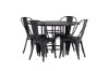 Imagine Masa de dining din Copenhaga - Negru / Furnir de nuc + Scaun de dining Tempe - Negru mat / Metal _4