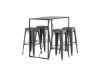 Imagine Brea Bar Table - Negru / MDF Negru + Scaun de Bar Tempe - Gri Închis / Metal _4