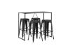 Imagine 
Masa de bar Brea - Negru / MDF negru + Scaun de bar Tempe - Negru mat / Metal _4