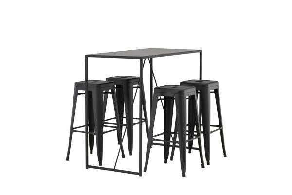 Imagine 
Masa de bar Brea - Negru / MDF negru + Scaun de bar Tempe - Negru mat / Metal _4