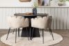 Imagine Masa de dining rotunda Bootcut - Negru / Faner Negru + Scaun Limhamn - Negru / Catifea Bej _4