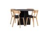 Imagine Masa rotunda de dining Bootcut - Negru / negru Fanéer + Scaun de dining Sanjos - Aspect stejar / PU negru _4