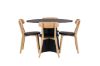 Imagine Masa rotunda de dining Bootcut - Negru / negru Fanéer + Scaun de dining Sanjos - Aspect stejar / PU negru _4