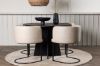 Imagine Masa de dining rotunda Bootcut - Negru / Faner negru + Scaun de dining Simrishman - Negru / Bej din tesatura TC - set de 4