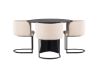 Imagine Masa de dining rotunda Bootcut - Negru / Faner negru + Scaun de dining Simrishman - Negru / Bej din tesatura TC - set de 4