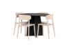 Imagine Bootcut Round Dining Table - Black / Black Fanéer +Åstol Dining Chair - Nature Wood plastic composite _4