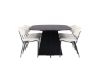 Imagine Masa de dining ovala Bootcut - Negru / Faner negru + Scaun de Dining Chico - Negru / Boucle Alb _6