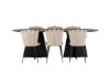 Imagine Masa de dining ovala Bootcut - Negru / Furnir Negru + Scaun Limhamn Light - Negru / Catifea Bej _6